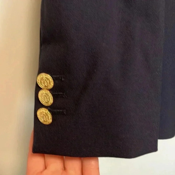 NWT Vineyard Vines 100% virgin wool navy gold  buttons blazer - Picture 4 of 10
